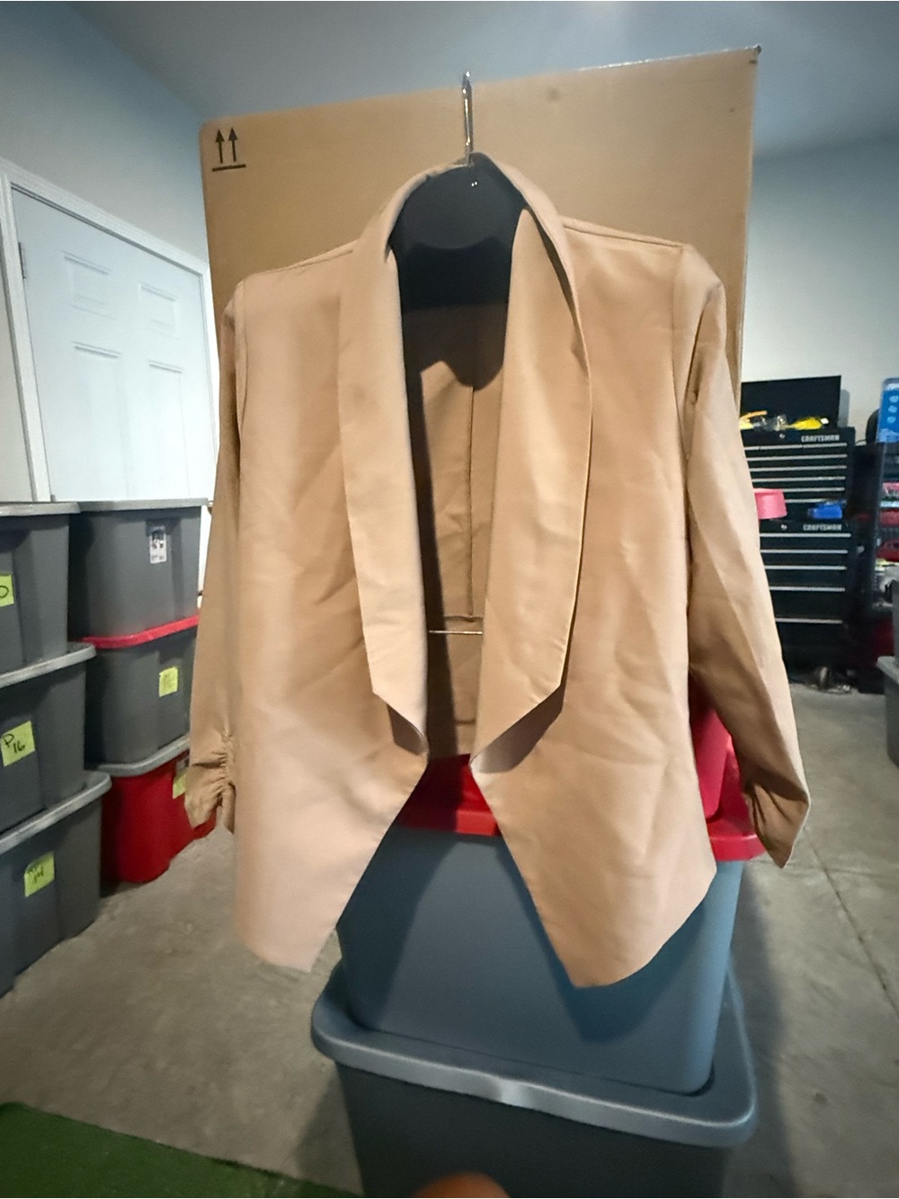 Women’s Open-Front Camel Blazer Jacket mp28